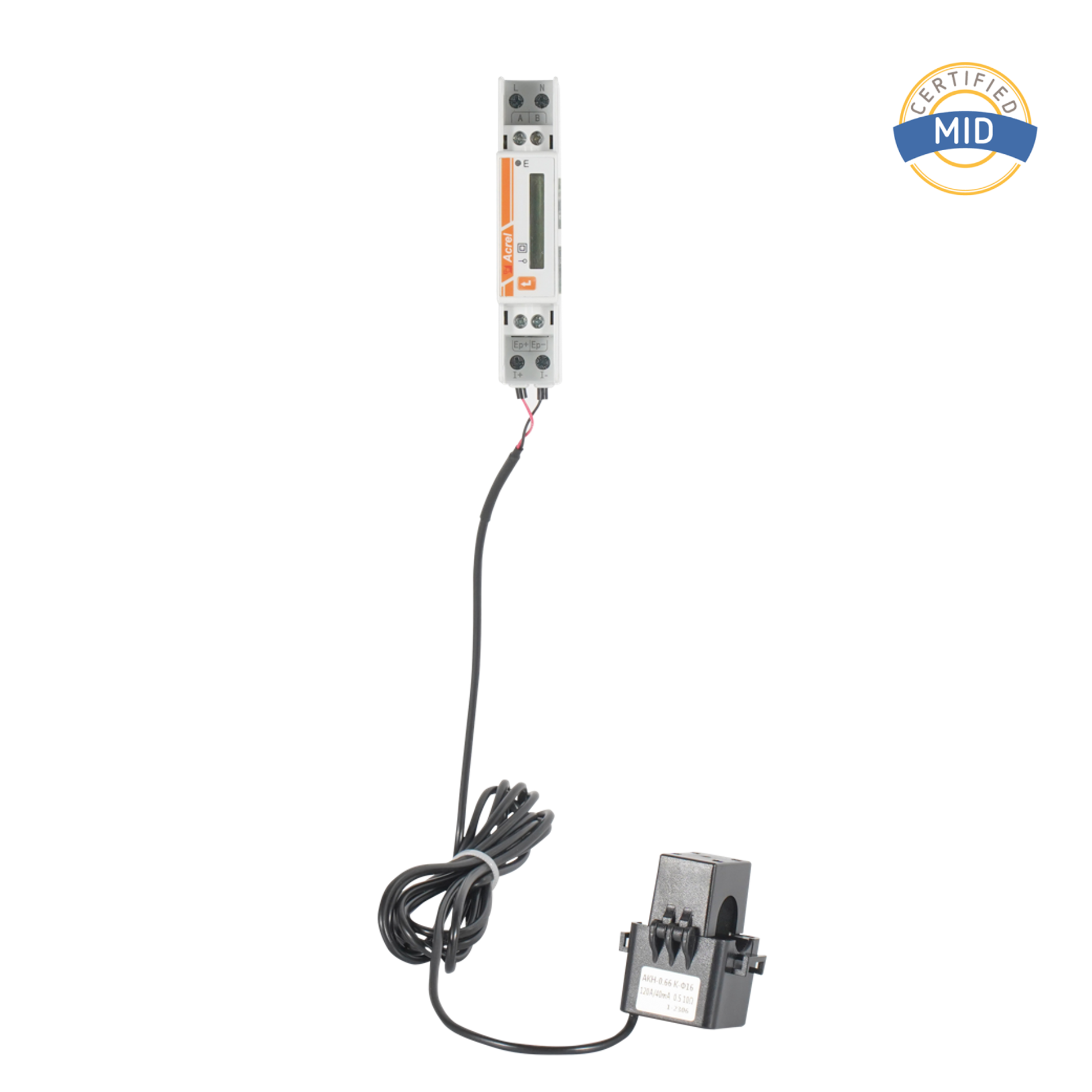 MID tanúsítvánnyal rendelkező AC egyfázisú energiamérő külső CT-vel