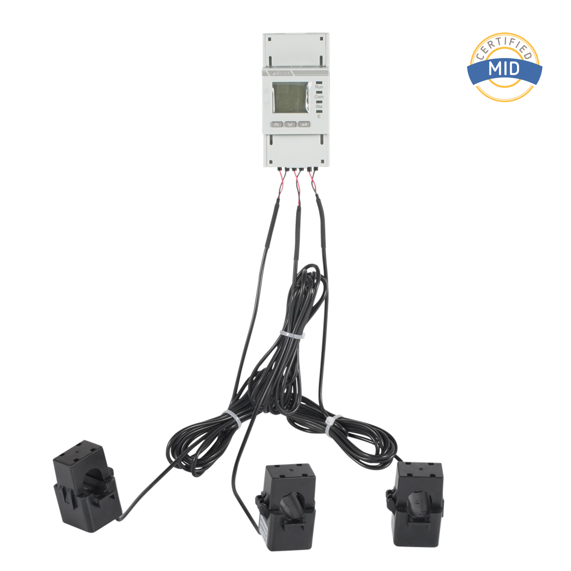 MID tanúsítvánnyal rendelkező AC háromfázisú energiamérő osztott magos CT-kkel